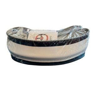 Leather & Microfiber Auto & Truck Steering Wheel Cover Black/White Standard Size